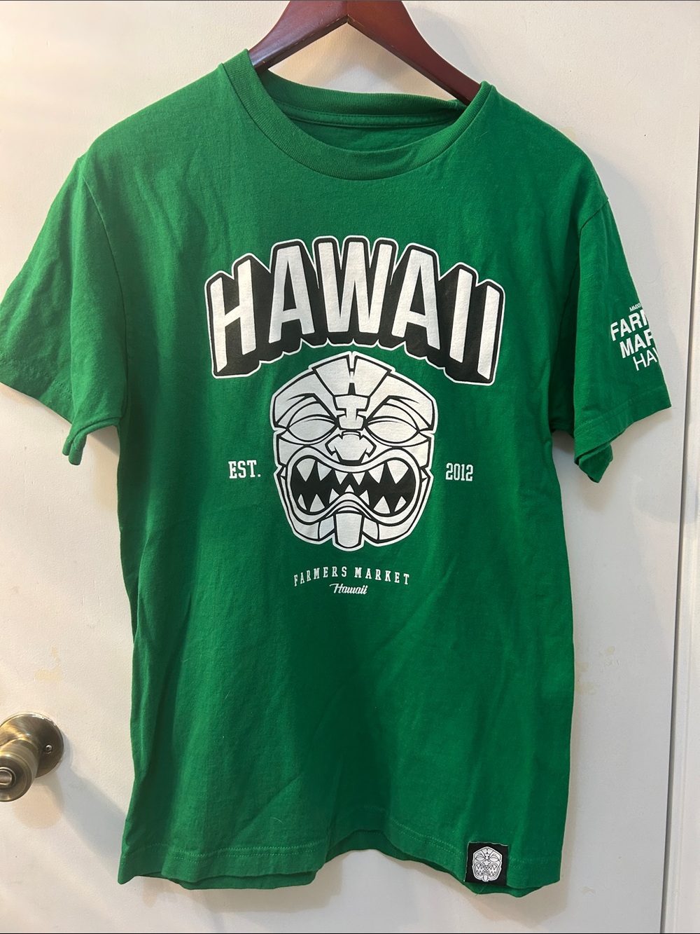 FARMER’s MARKET Hawaii TIKI Green Graphic T-Shirt, M